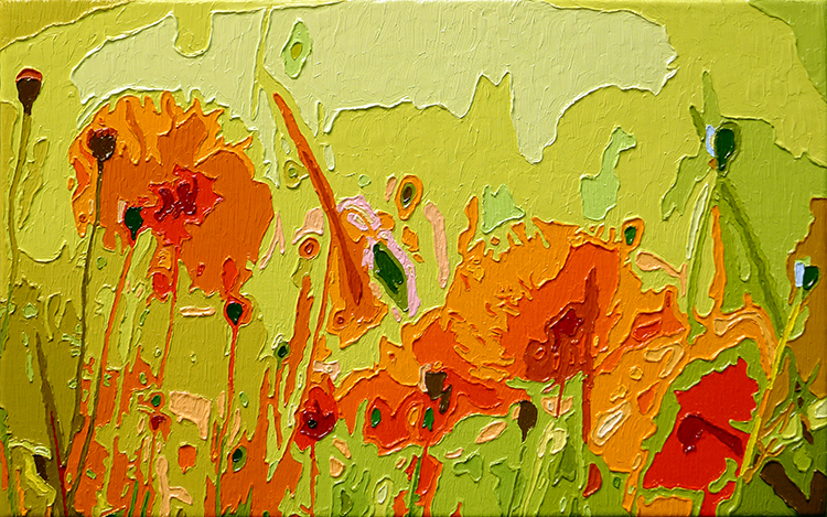 Poppies, 20161017, Oil on canvas, 21.2 x 33.7cm.jpg