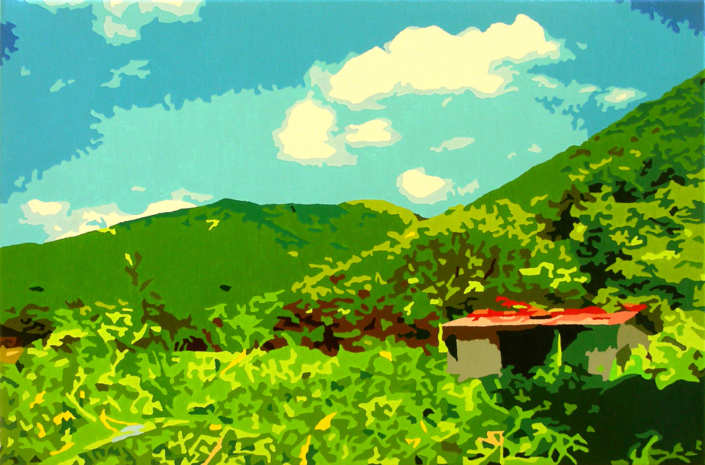 an isolated house, oil on canvas, 50.2x76.1cm, 2008.8.25.jpg